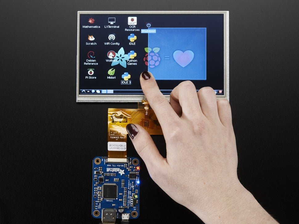 7" 40-pin TFT Display - 800x480 with Touchscreen