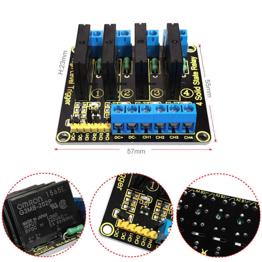 Four Channel Solid State Relay for Arduino