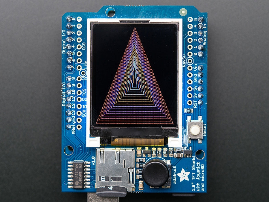 Adafruit 1.8" Color TFT Shield w/microSD and Joystick