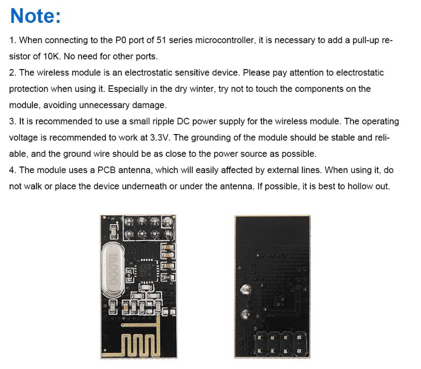 NRF24L01 2.4GHz Wireless Transceiver for Arduino