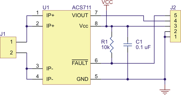 ACS711LC Current Sensor Carrier -12.5A to +12.5A