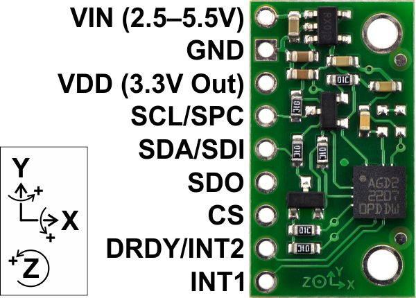 3-Axis Gyro L3GD20 Carrier with Voltage Regulator