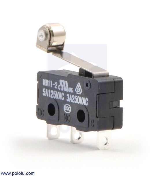 Snap-Action Switch with 16.3mm Lever: 3-pin, SPDT, 5A