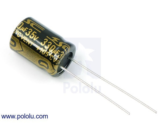 Capacitor x2: 330uF, 35V, Electrolytic, Radial