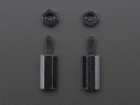 Brass M2.5 Standoffs for Pi HATs - Black Plated - Pack of 2