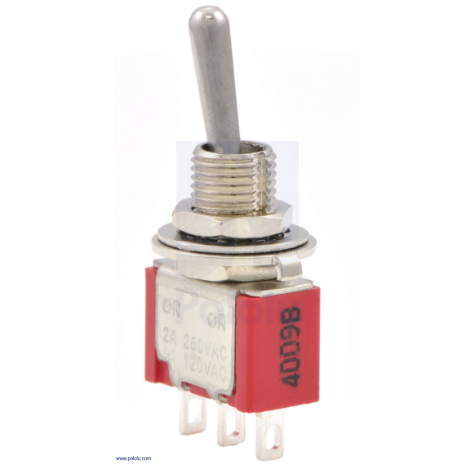 Toggle Switch: 3-Pin, SPDT, 5A