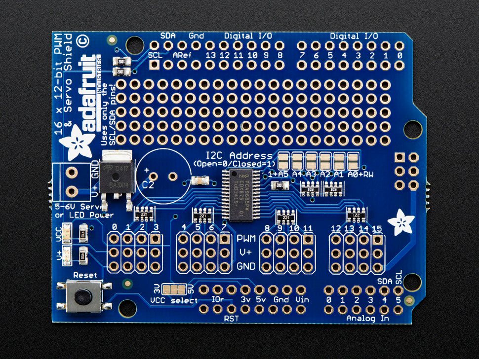 Adafruit 16-Channel 12-bit PWM/Servo Shield - I2C interface