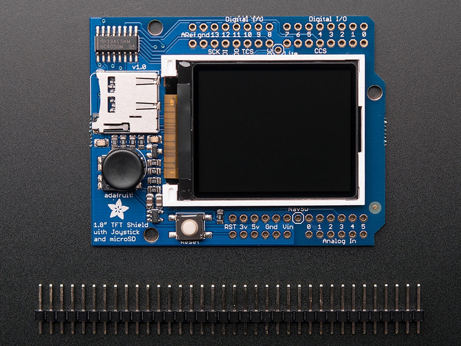 Adafruit 1.8" Color TFT Shield w/microSD and Joystick